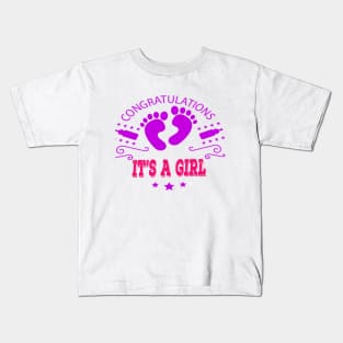 congratulations it's a girl Kids T-Shirt